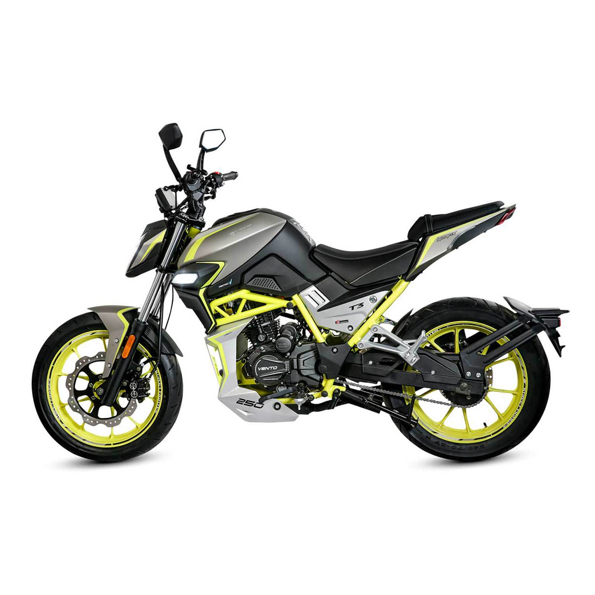 Motometa Detalles Motocicleta Vento Nitrox T Gris Amarillo