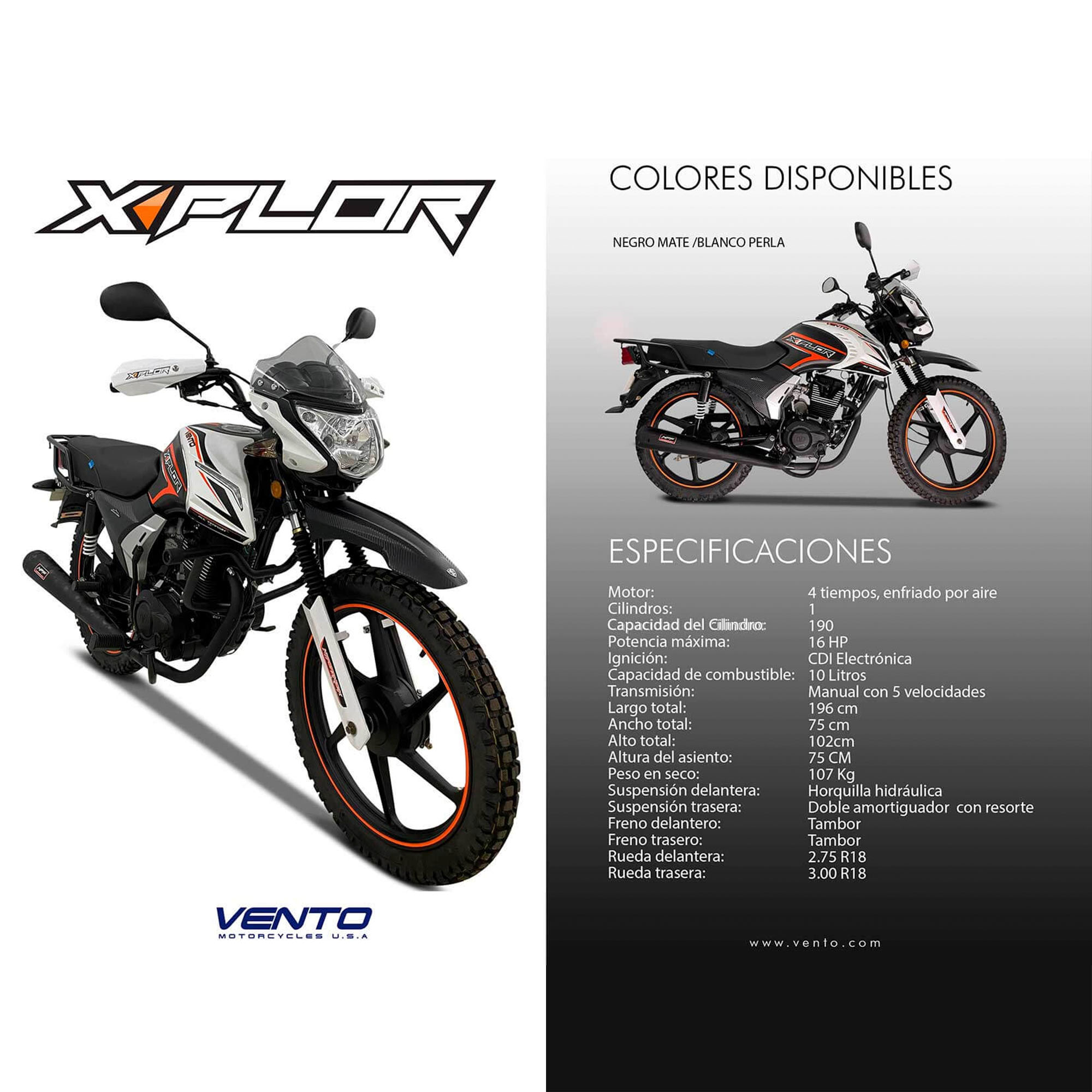 Motometa Detalles Motocicleta Vento Xplor Cc