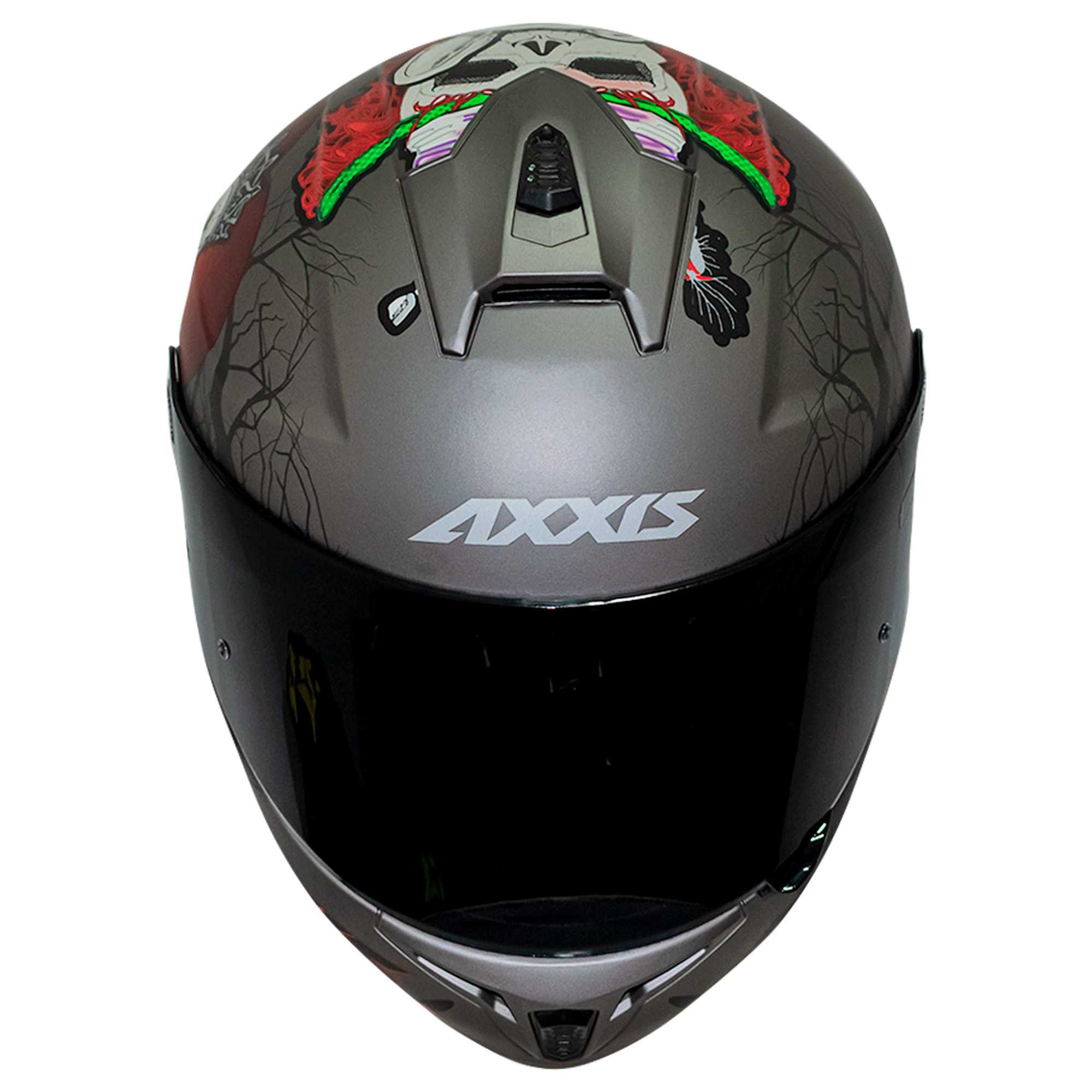 Motometa Detalles Casco para motociclista talla M cerrado Draken Horrorland  Mate/A2 Titanium Axxis