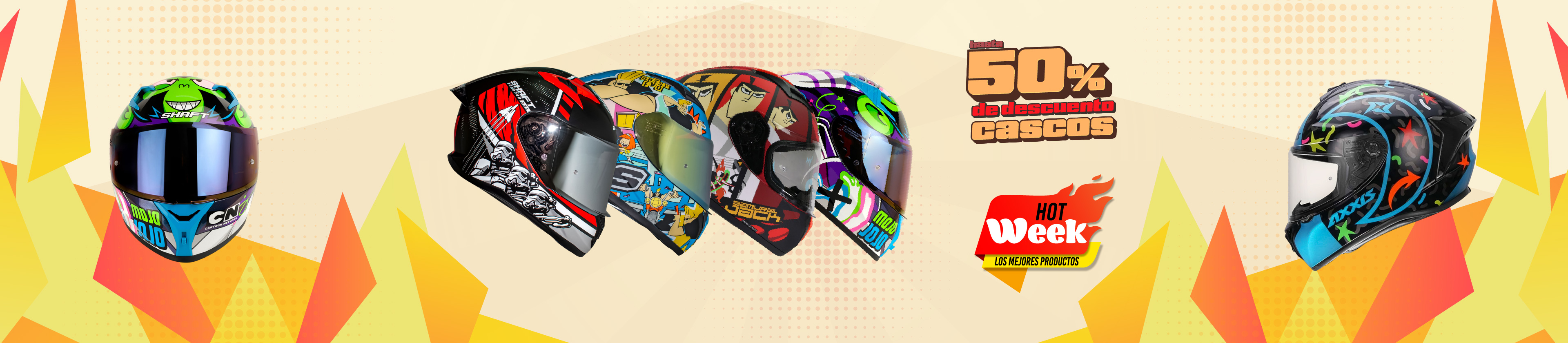 Cascos con 50% de descuento este HOTWEEK